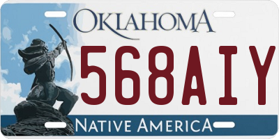OK license plate 568AIY