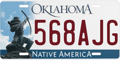 OK license plate 568AJG