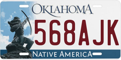 OK license plate 568AJK