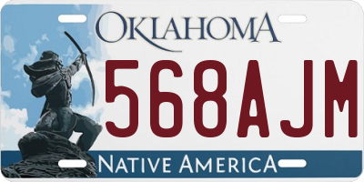 OK license plate 568AJM