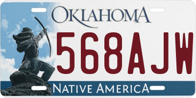 OK license plate 568AJW