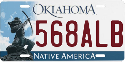 OK license plate 568ALB