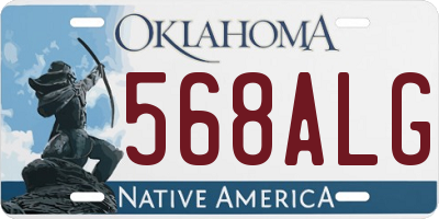 OK license plate 568ALG