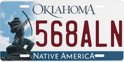 OK license plate 568ALN
