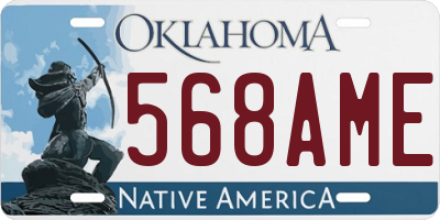 OK license plate 568AME