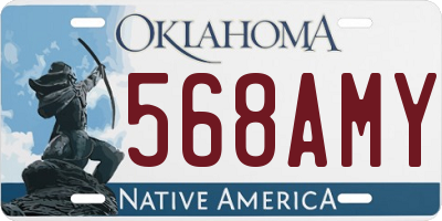 OK license plate 568AMY