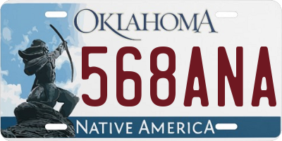 OK license plate 568ANA