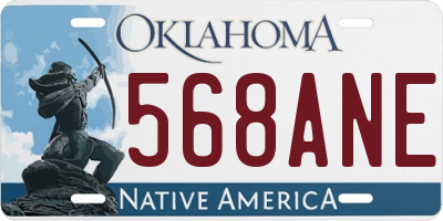 OK license plate 568ANE