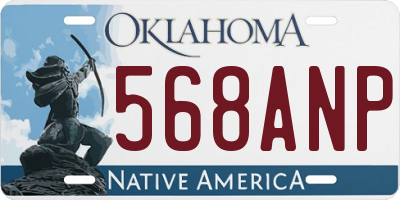 OK license plate 568ANP