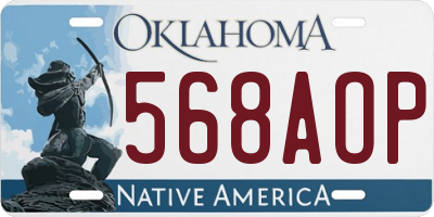 OK license plate 568AOP