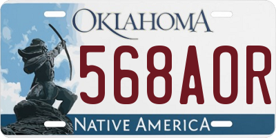 OK license plate 568AOR