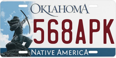 OK license plate 568APK