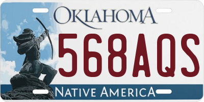 OK license plate 568AQS
