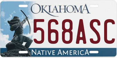 OK license plate 568ASC