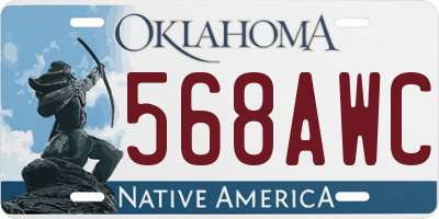 OK license plate 568AWC