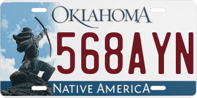 OK license plate 568AYN