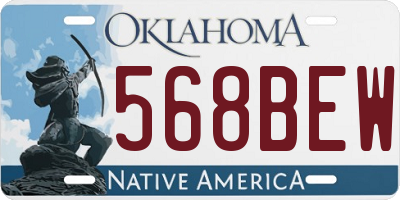 OK license plate 568BEW