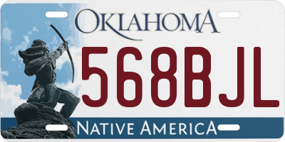 OK license plate 568BJL
