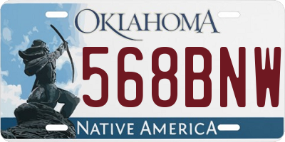 OK license plate 568BNW