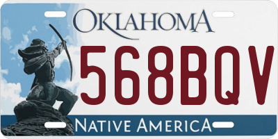 OK license plate 568BQV