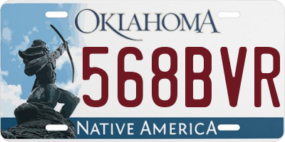 OK license plate 568BVR