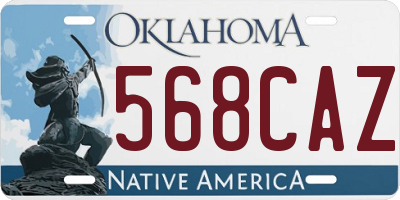 OK license plate 568CAZ
