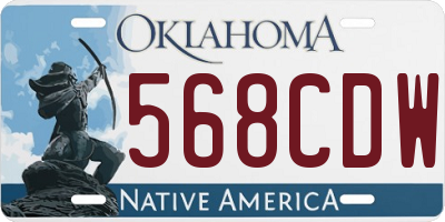 OK license plate 568CDW