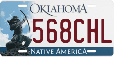 OK license plate 568CHL