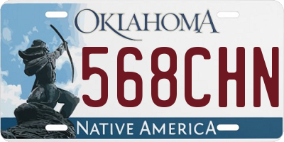 OK license plate 568CHN