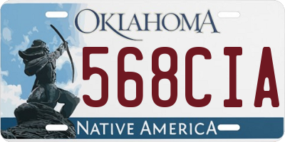 OK license plate 568CIA
