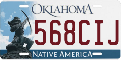 OK license plate 568CIJ