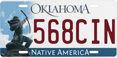 OK license plate 568CIN