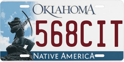 OK license plate 568CIT