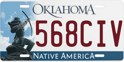 OK license plate 568CIV
