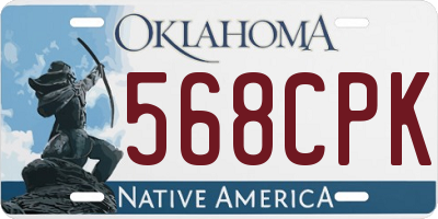OK license plate 568CPK