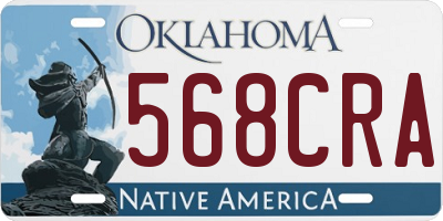 OK license plate 568CRA