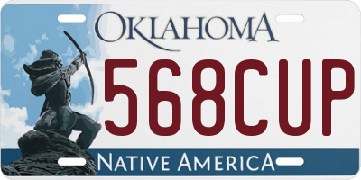OK license plate 568CUP
