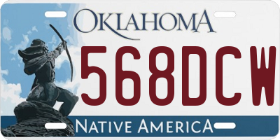 OK license plate 568DCW