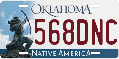 OK license plate 568DNC