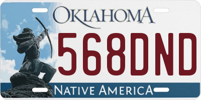 OK license plate 568DND