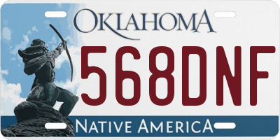 OK license plate 568DNF