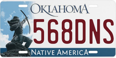 OK license plate 568DNS