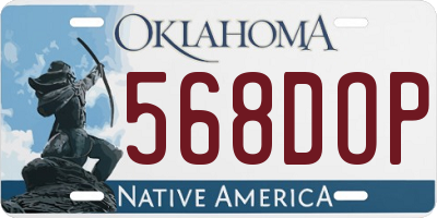 OK license plate 568DOP