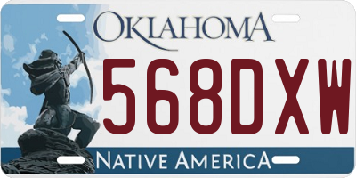OK license plate 568DXW