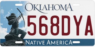 OK license plate 568DYA