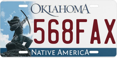OK license plate 568FAX