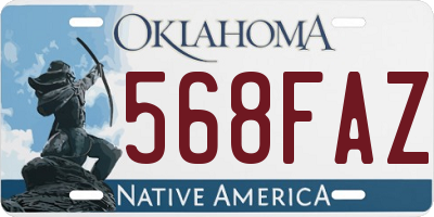 OK license plate 568FAZ