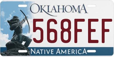 OK license plate 568FEF