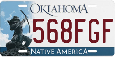 OK license plate 568FGF