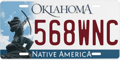 OK license plate 568WNC